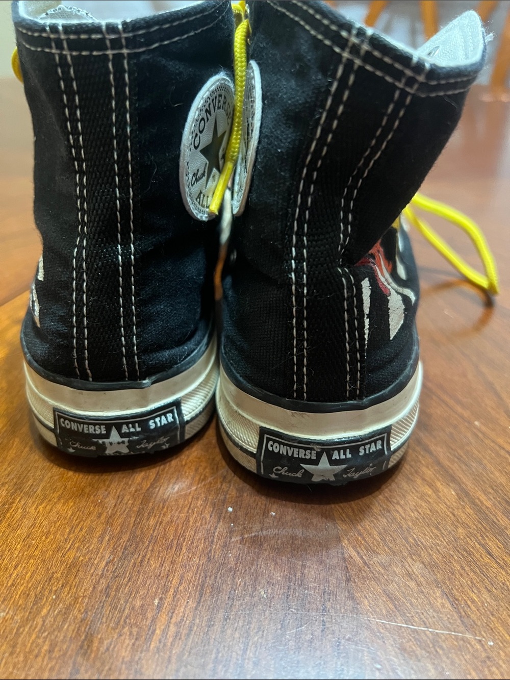 Converse The Beatles Black High-Top Sneakers with Yellow Laces - Picture 6 of 10